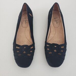 Life Stride Soft System Black Flats Slip on Shoe 7.5N